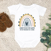 天国で母に地球に手を引かれる ベビーボディスーツ