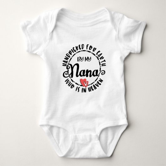 天国で私のナナに手摘み ベビーボディスーツ (正面)