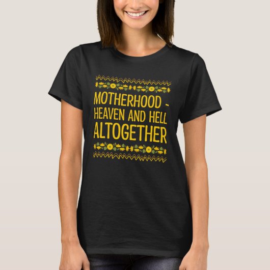 天国と地獄ぜんまい母の日ことわざパ Tシャツ (正面)