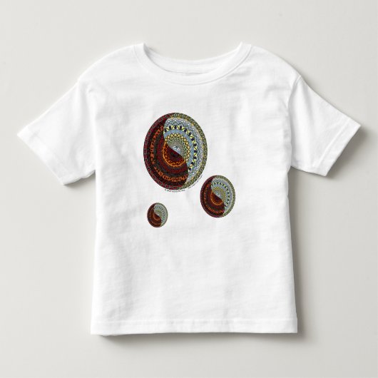 天国と地獄の子供と赤ちゃん用の薄手のシャツ トドラーTシャツ (正面)