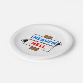 天国と地獄の方向標識 ペーパープレート (アングル)