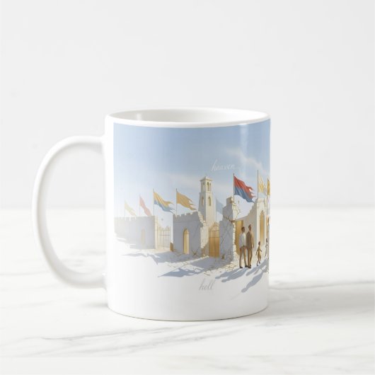 天国と地獄の統一 夢のマグカップ コーヒーマグカップ (左)