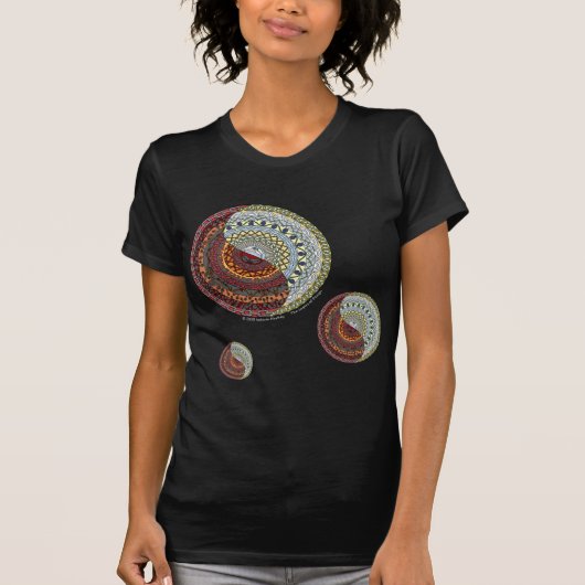 天国と地獄 女性用ダークシャツ Tシャツ (正面)