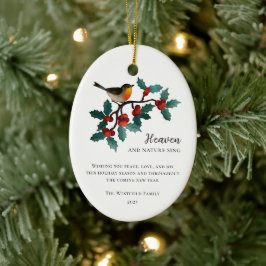 天国と自然がホリークリスマスに鳥を歌う セラミックオーナメント