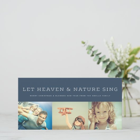 天国と自然が宗教的なクリスマスフォトを歌う シーズンカード (スタンド正面)