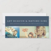 天国と自然が宗教的なクリスマスフォトを歌う シーズンカード (正面)