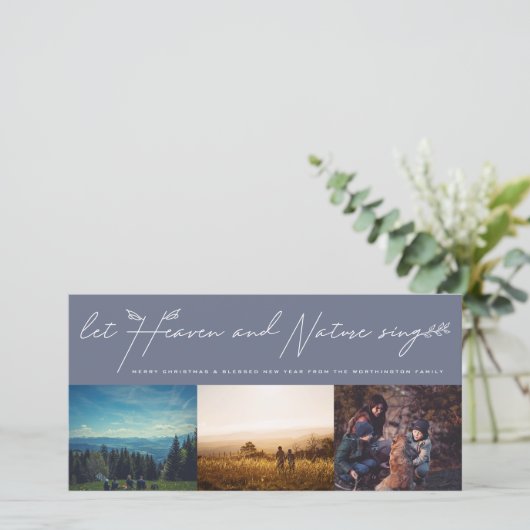 天国と自然が宗教的なクリスマスフォトを歌う シーズンカード (スタンド正面)