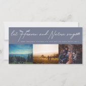 天国と自然が宗教的なクリスマスフォトを歌う シーズンカード (正面)