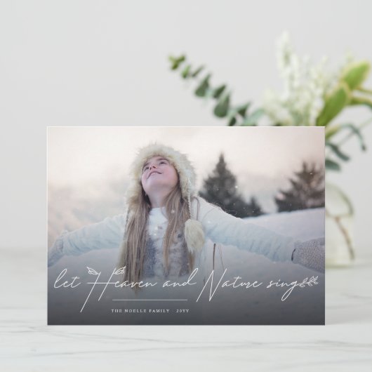 天国と自然が宗教的なクリスマスフォトを歌う シーズンカード (スタンド正面)