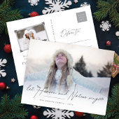 天国と自然が聖降誕祭の写真を歌う シーズンポストカード