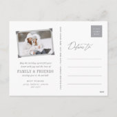 天国と自然が聖降誕祭の写真を歌う シーズンポストカード (裏面)