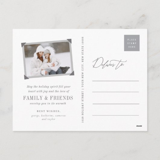 天国と自然が聖降誕祭の写真を歌う シーズンポストカード (裏面)