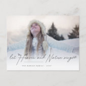 天国と自然が聖降誕祭の写真を歌う シーズンポストカード (正面)