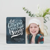 天国と自然に宗教的なクリスマスを歌わせる シーズンカード (スタンド正面)