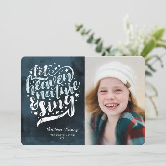 天国と自然に宗教的なクリスマスを歌わせる シーズンカード (スタンド正面)