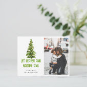 天国と自然を歌うクリスマスツリー母の写真 ポストカード (スタンド正面)