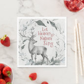 天国と自然を歌う、クリスマスカロル スタンダードランチョンナプキン (インサイチュ)