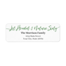 天国と自然を緑のスクリプトで歌う ラベル