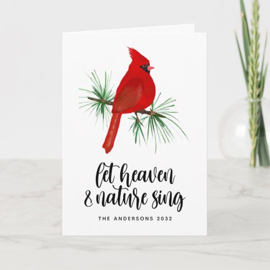 天国と自然シン（鳥）ショウジョウコウカンチョウクリスマス シーズンカード (正面)