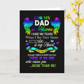 天国にいるお父さんへ 私は涙を隠す 父の日のために カード (黄色い花)