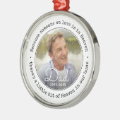 天国にいる誰かのためのシンプルな記念写真 メタルオーナメント (左)