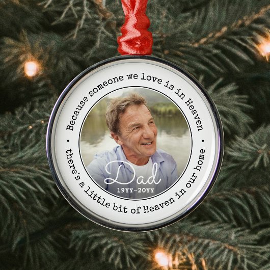 天国にいる誰かのためのシンプルな記念写真 メタルオーナメント