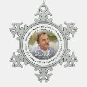 天国にいる誰かのシンプルな記念写真 スノーフレークピューターオーナメント (正面)