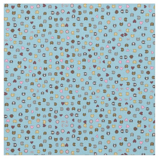 天国にそびえる可愛い猫顔 ファブリック (クローズアップ)