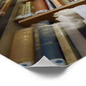 天国にそびえる神秘的な本棚 ポスター (角)