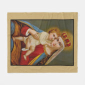 天国によって聖母マリア賛美されるイエス・キリストのカトリック教徒の女王 フリースブランケット (正面(横))