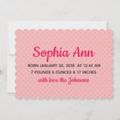 天国によって送られる写真の調節可能な誕生の発表 案内状 (裏面)