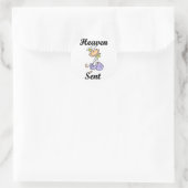 天国によって送られる天使のTシャツおよびギフト ラウンドシール (バッグ)