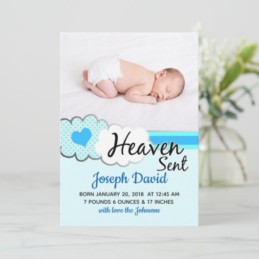 天国によって送られる青は写真の誕生の発表を曇らせます 案内状 (スタンド正面)