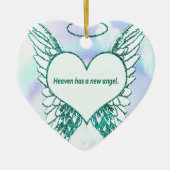 天国に新しい天使があります セラミックオーナメント (正面)
