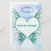 天国に新しい天使があります 便箋 (正面/裏面)