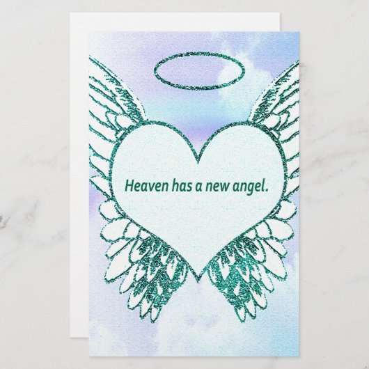 天国に新しい天使があります 便箋 (正面/裏面)
