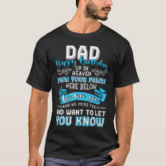 天国のお父さんへ 誕生日おめでとう 亡くなった父へ Tシャツ