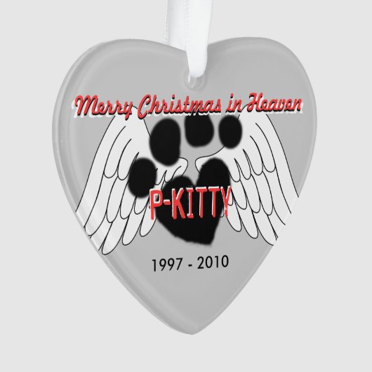 天国のオーナメントの-2味方されたメリークリスマスをかわいがって下さい オーナメント (正面)