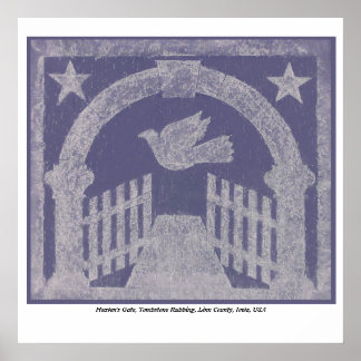 天国のゲート墓石ラビング – 青 ポスター