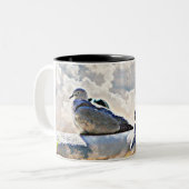 天国のコーヒーカップまたはマグの鳩 ツートーンマグカップ (正面左)