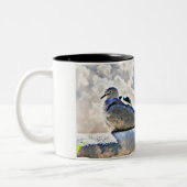 天国のコーヒーカップまたはマグの鳩 ツートーンマグカップ (左)