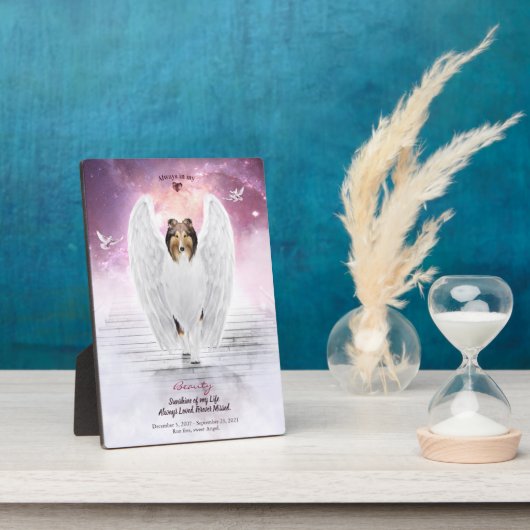 天国のサブル・コリーの天使 - ペットの思い出の写真 フォトプラーク (側面)