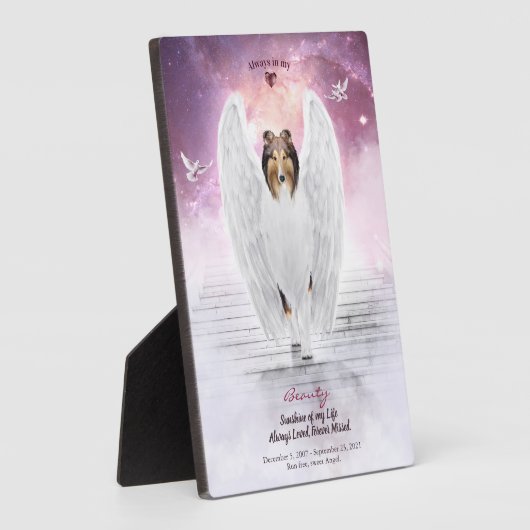 天国のサブル・コリーの天使 - ペットの思い出の写真 フォトプラーク (側面)