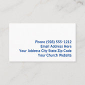 天国のステップクロス教会の牧師の名刺 名刺 (裏面)