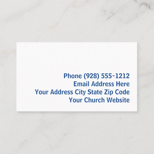 天国のステップクロス教会の牧師の名刺 名刺 (裏面)