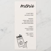 天国のディナー結婚メニューで作ったマッチ メニュー (正面)