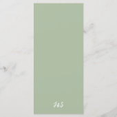 天国のディナー結婚メニューで作ったマッチ メニュー (裏面)