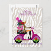 天国のハンドバッグクリスマスファッションゼブラ財布 ポストカード (正面/裏面)
