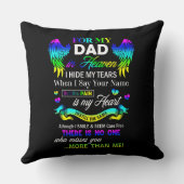 天国のパパに涙の日を隠す クッション (裏面)