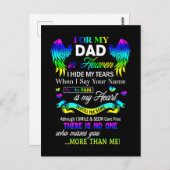 天国のパパに涙の日を隠す ポストカード (正面/裏面)